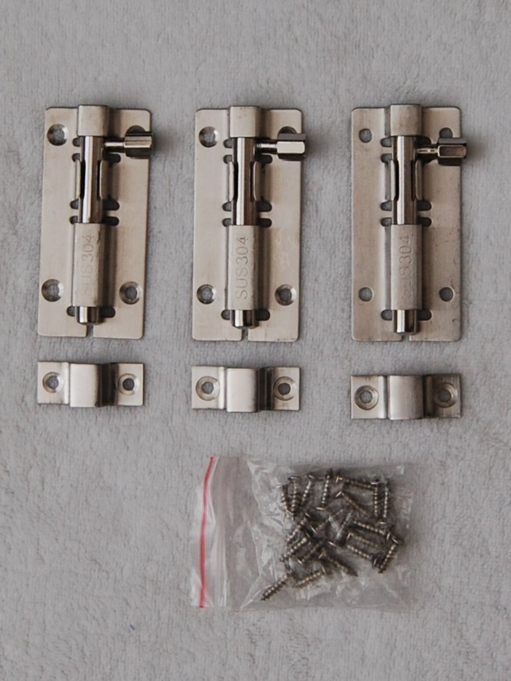 NIB JQK Door Latch Lock, 3 Sets of Barrel Bolts, Slide Gate Latches